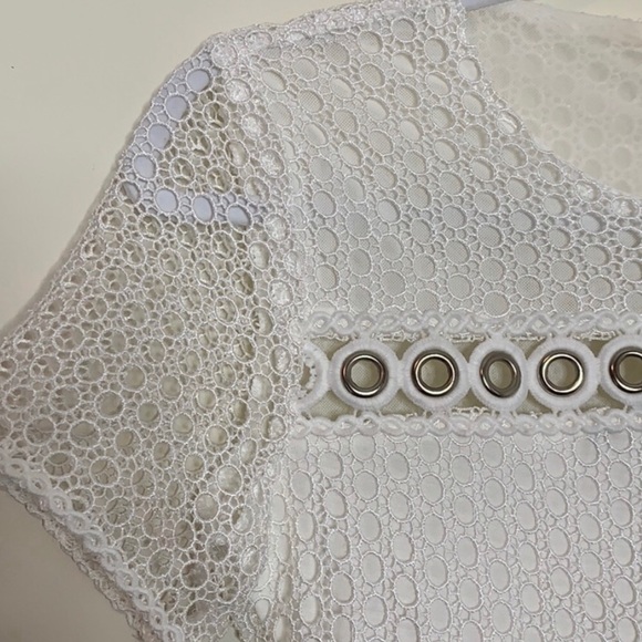 Maje White Rome Eyelet Lace Dress - Picture 3 of 4